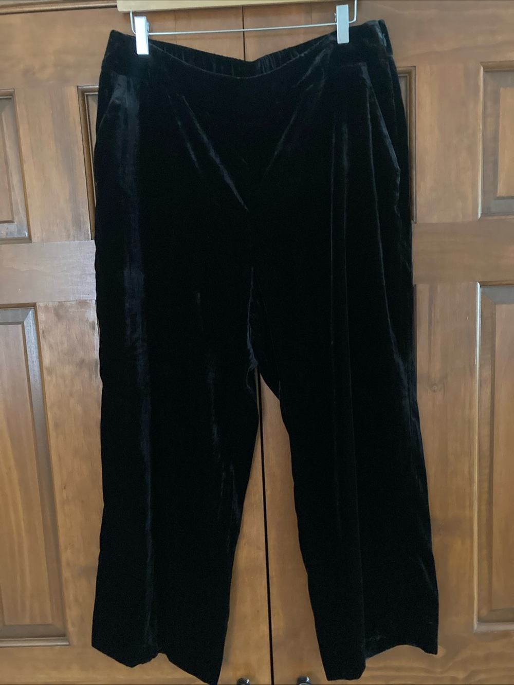 NWT Talbots Black Velvet Straight-Leg Pants women’s size 16 holiday party
